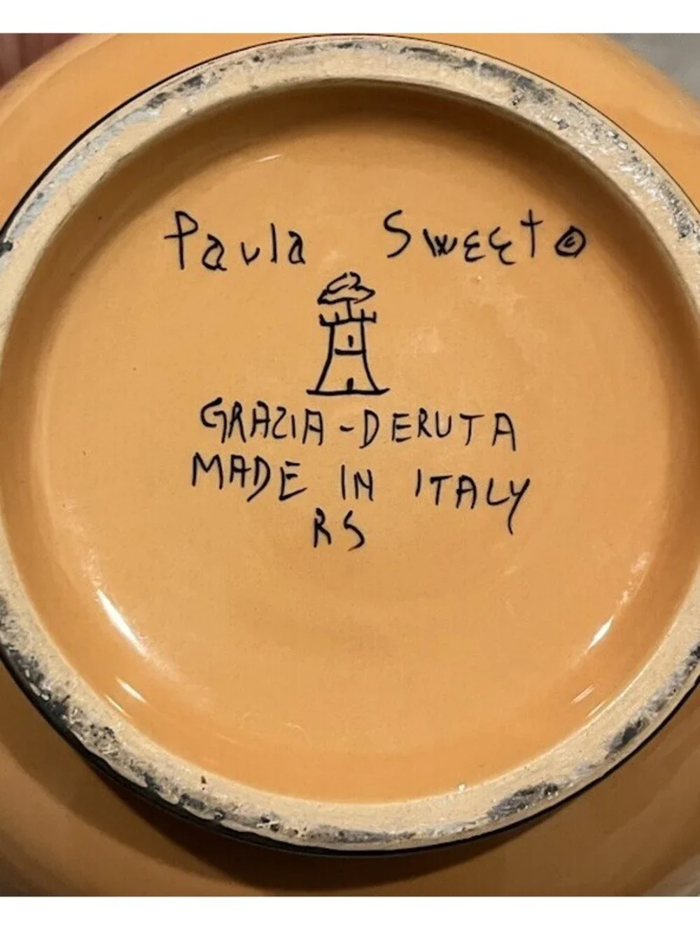 Vintage Paula Sweet Grazia Deruta Teapot Italy Postmodern Pottery SMALL CHIP